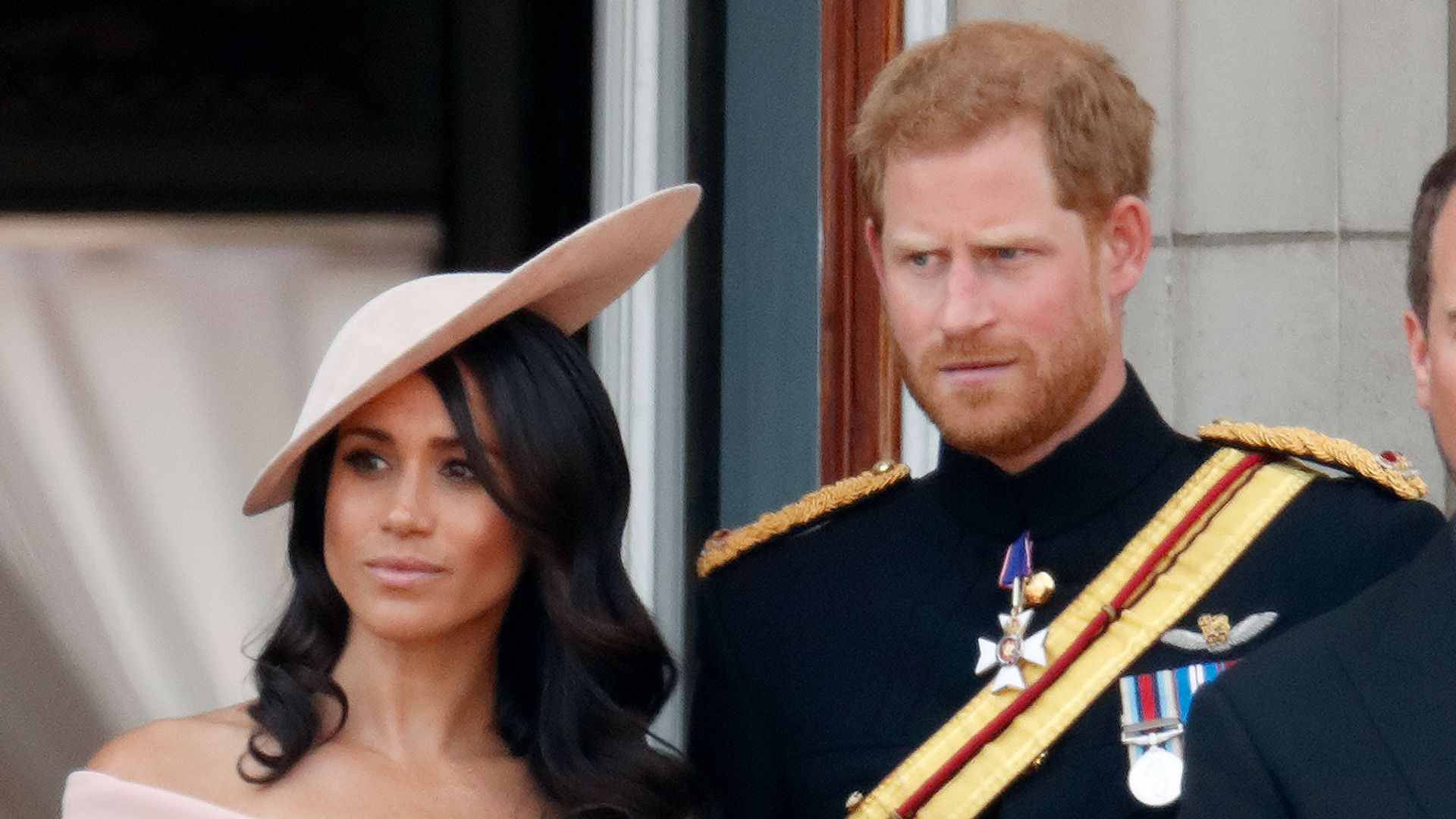 Harry and Meghan on the palace balcony during Trooping the Colour 2018