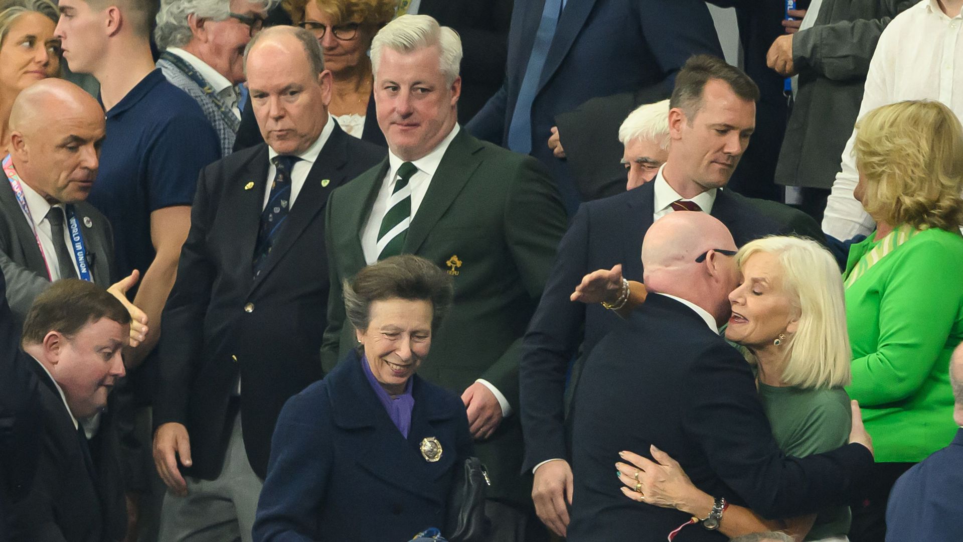 Prince Albert and Princess Anne at rugby world cup
