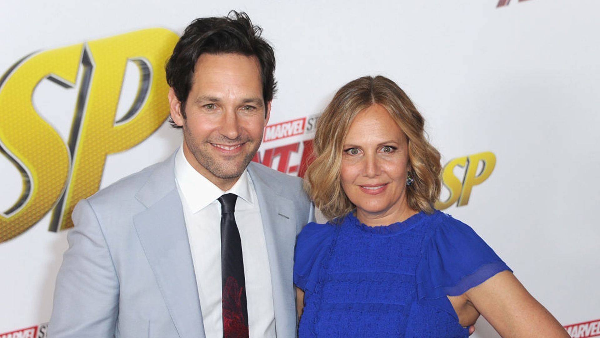 Actor Paul Rudd and wife Julie Yaeger arrive for the Premiere Of Disney And Marvel's "Ant-Man And The Wasp" in 2018