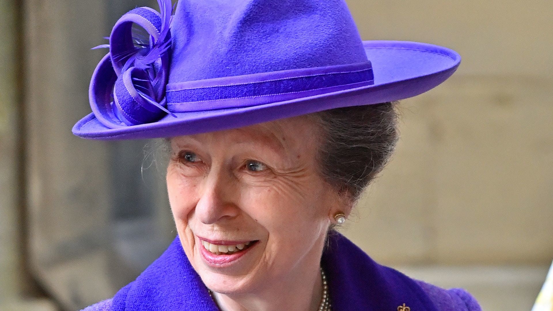 Princess Anne’s long leather boots and vibrant purple coat straight from late Queen’s wardrobe