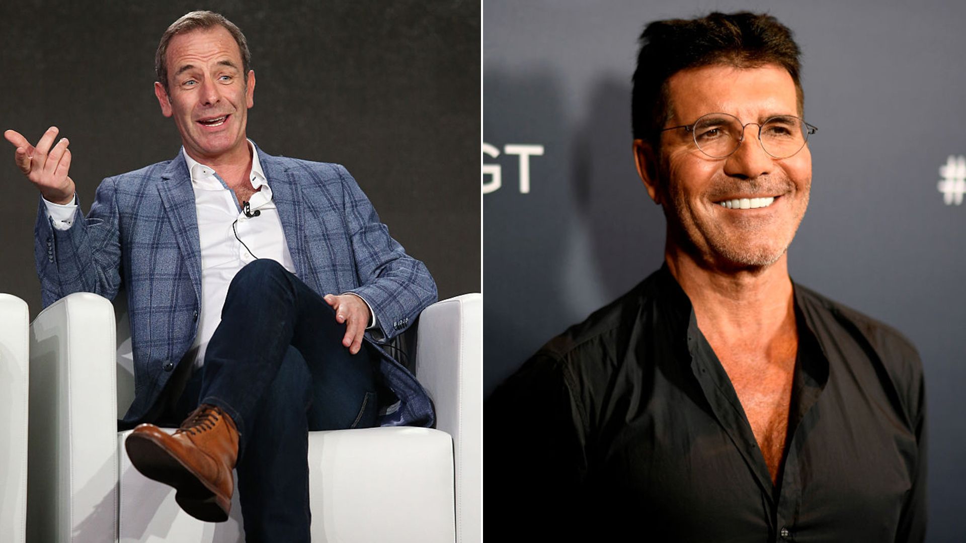 Split image of Simon Cowell and Robson Green
