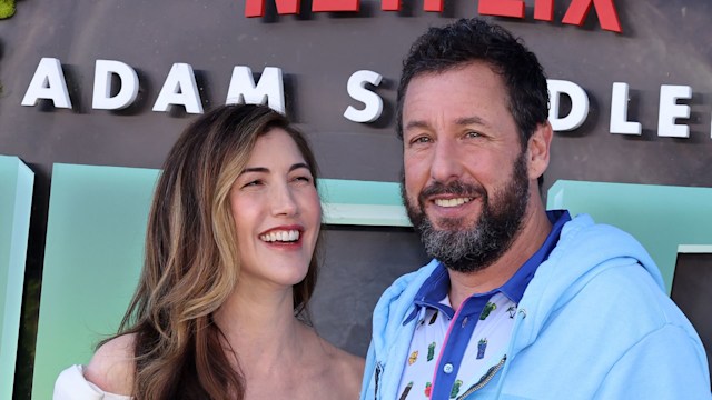 Jackie Sandler and Adam Sandler attend the premiere of Netflix's "Leo" at Regency Village Theatre on November 19, 2023 in Los Angeles, California.