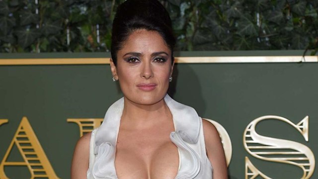 salma hayek white dress