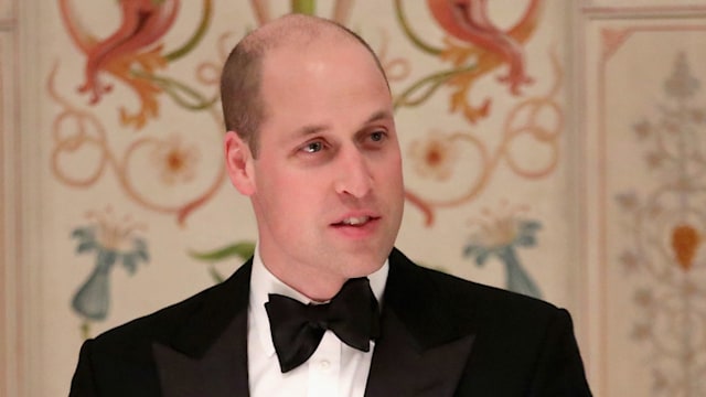 Prince William gives a speech during a dinner at the Royal Palace in Oslo, Norway.  