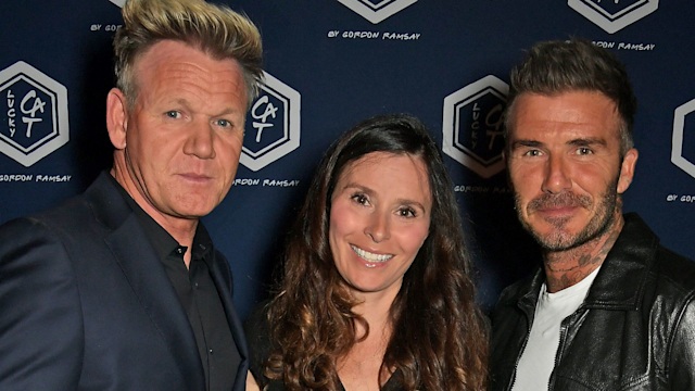 Gordon Ramsay, Tana Ramsay and David Beckham attend the official launch party of Lucky Cat