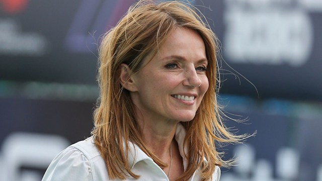 Geri Halliwell in a white jumpsuit