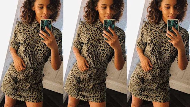 rochelle humes leopard print skirt instagram