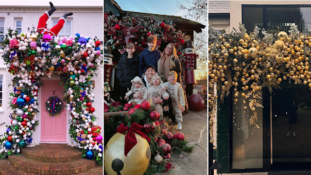 Celebrity front doors at Christmas time