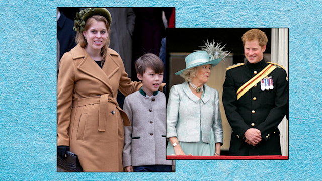 Princess Beatrice and Queen Camilla with their stepsons