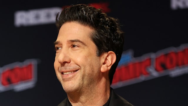 David Schwimmer speaks at the "Goosebumps: The Vanishing" panel during New York Comic Con at Jacob Javits Center on October 20, 2024 