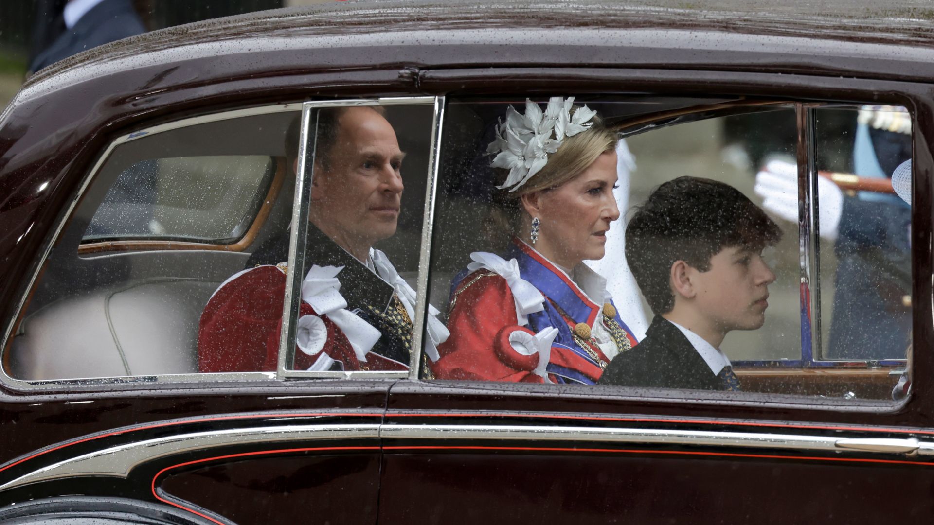 Prince Edward, Duke of Edinburgh, Sophie, Duchess of Edinburgh and James Mountbatten-Windsor, Earl of Wessex 