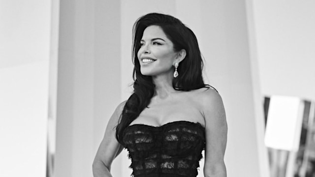 Lauren Sanchez poses at D&G Alta Moda show in Italy