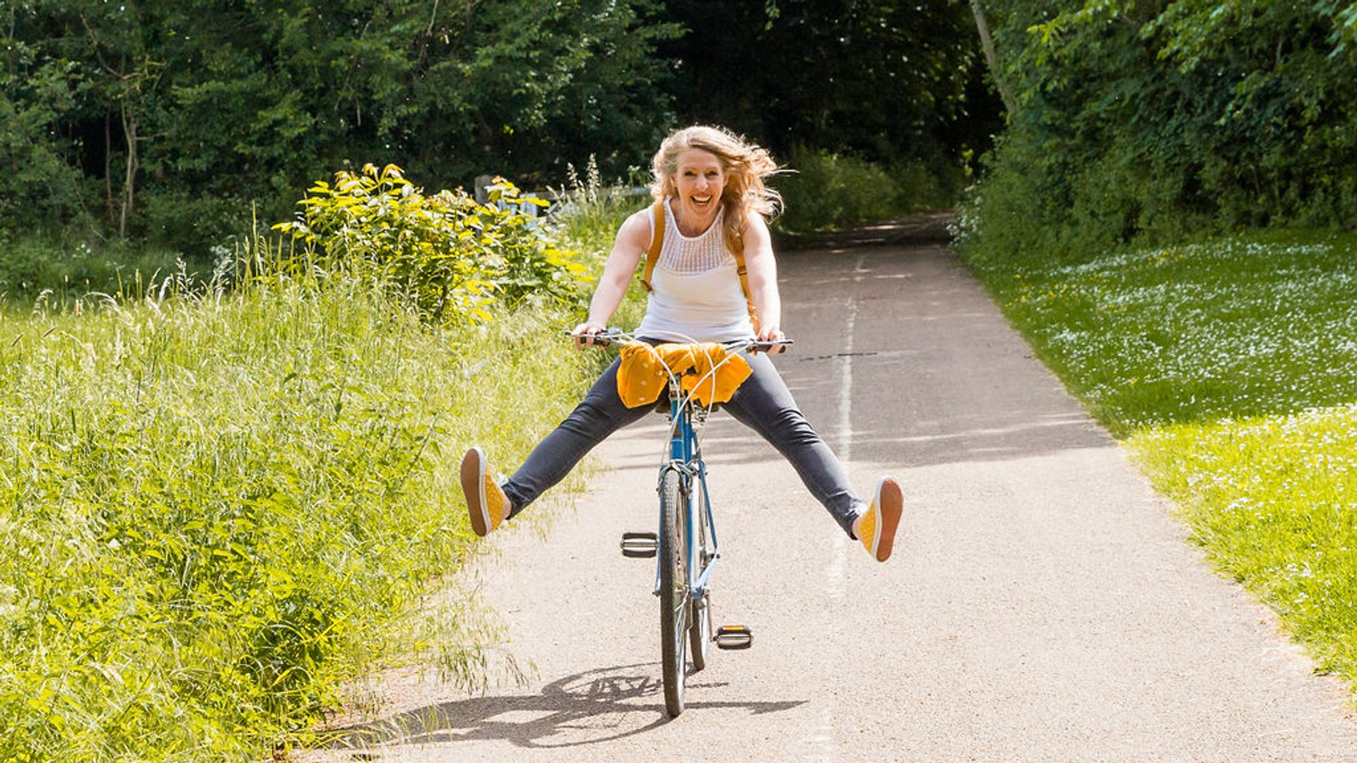 Charlotte Carter riding bike