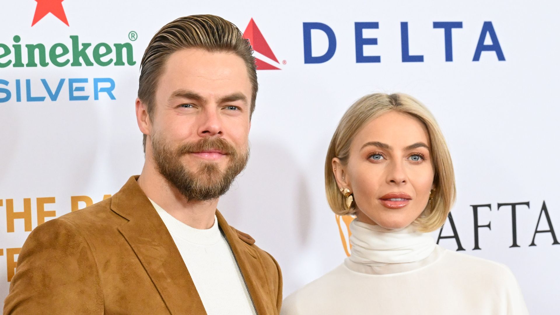 Derek Hough and Julianne Hough at the BAFTA Tea Party held at The Maybourne Beverly Hills on January 13, 2024 in Beverly Hills, California