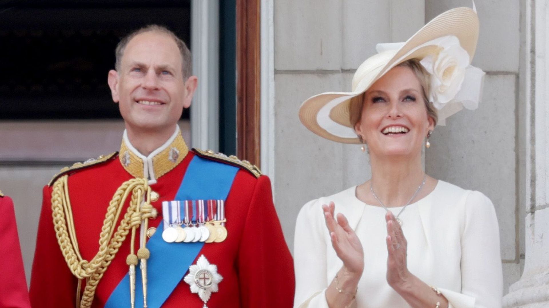 The Duchess of Edinburgh reacts to flypast surprise for King Charles
