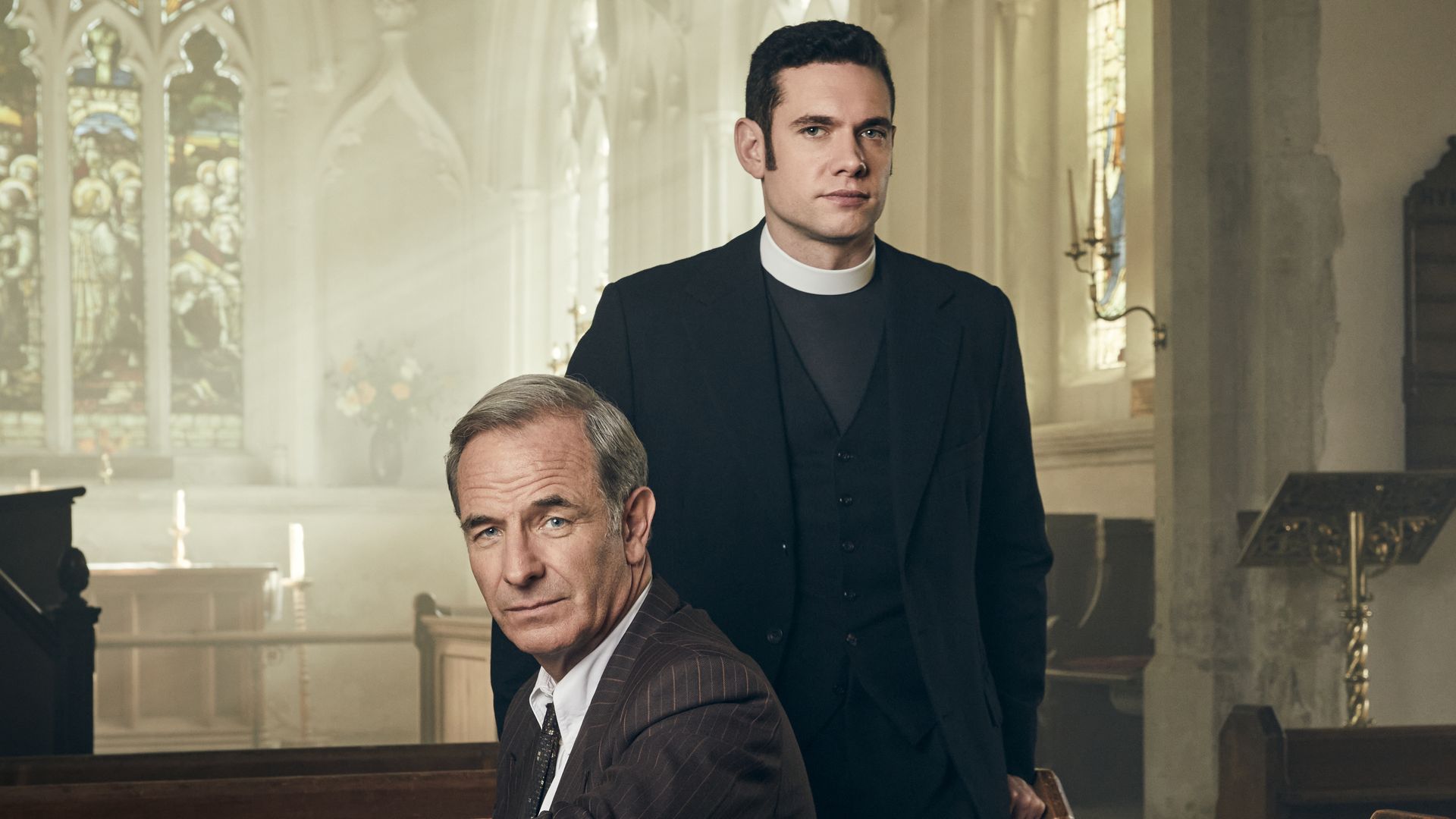 Robson Green and Tom Brittney in Grantchester season 8
