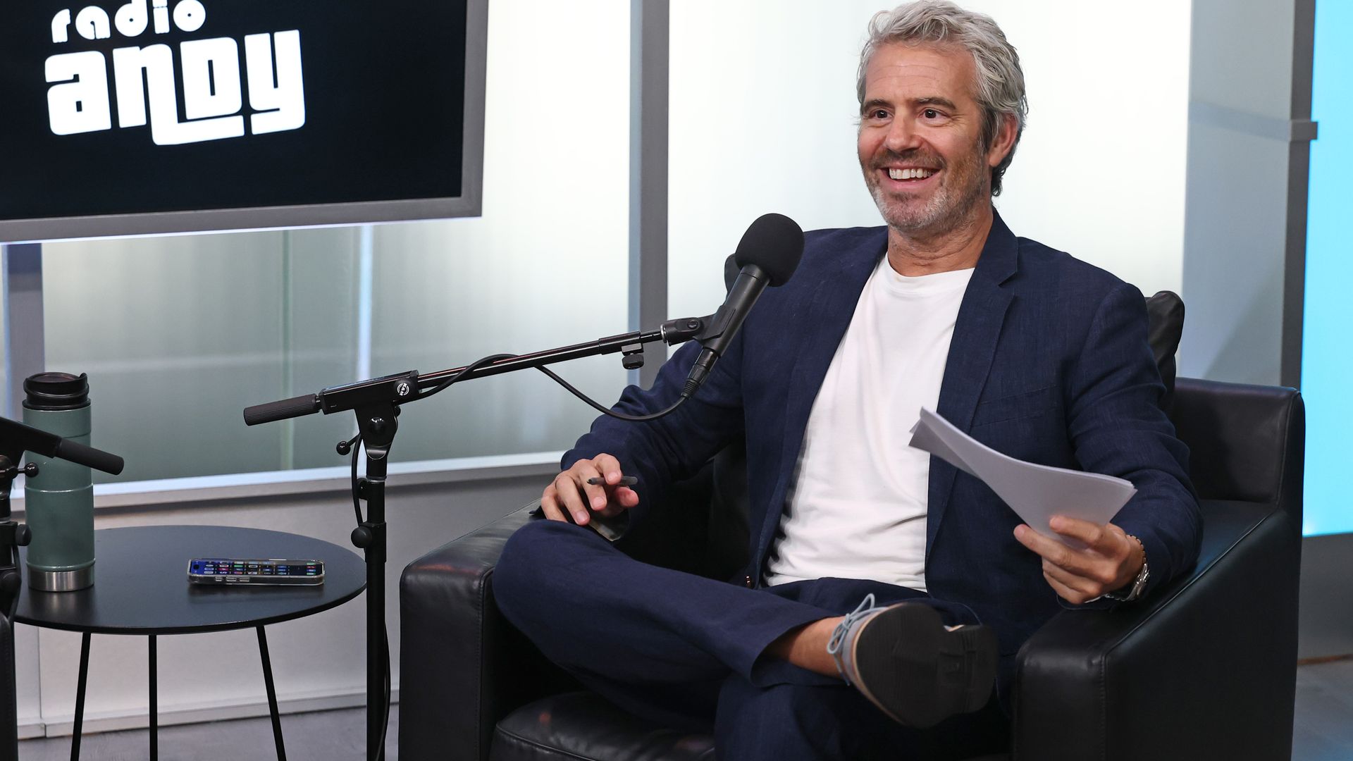 Andy Cohen in blue suit