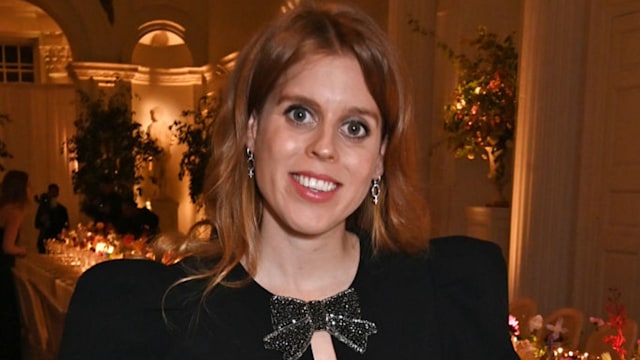 Princess Beatrice wearing a black dress