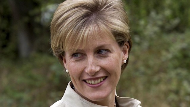 Duchess Sophie smiling in a cream jacket