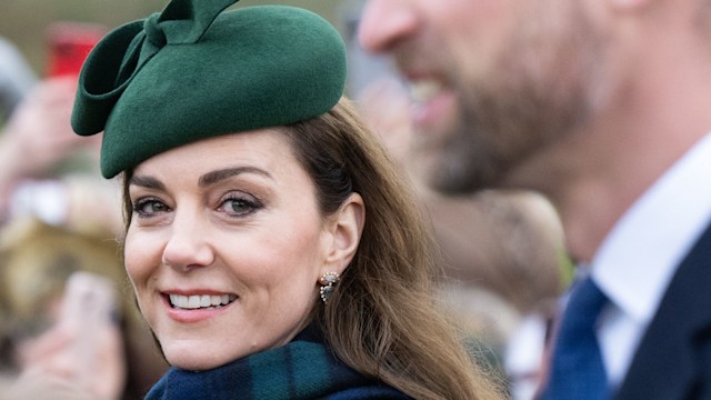 atherine, Princess of Wales and Prince William, Prince of Wales attend the Christmas Morning Service at Sandringham Church on December 25, 2024 in Sandringham, Norfolk