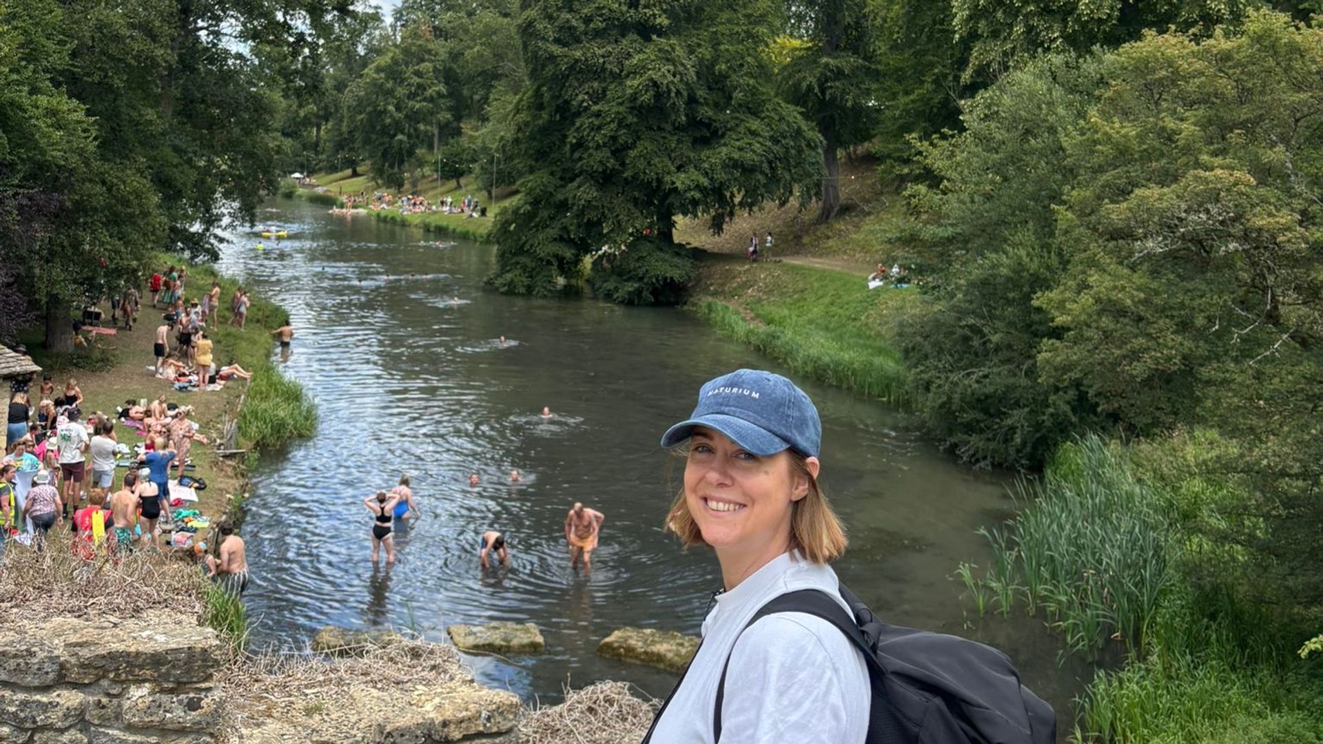 Features editor Miranda enjoyed a dip in the lake at Wilderness festival