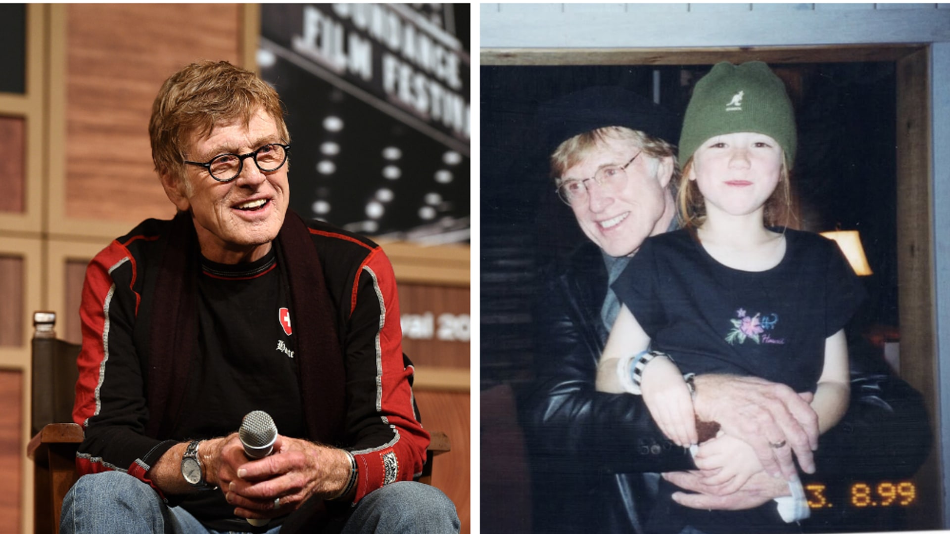 robert redford grandchild split image