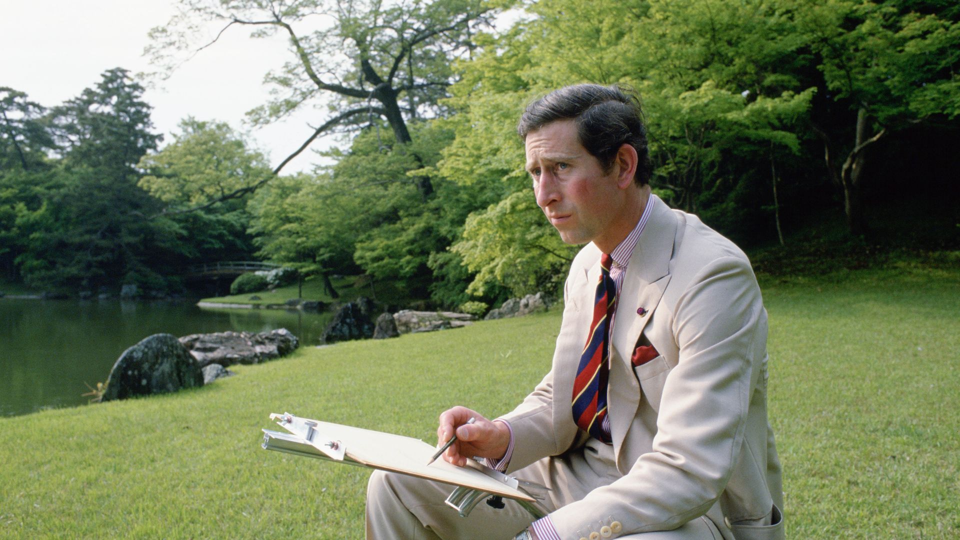 King Charles sketching in Japan