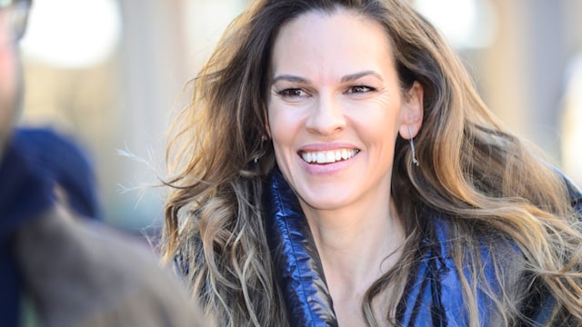 Hilary Swank walking 