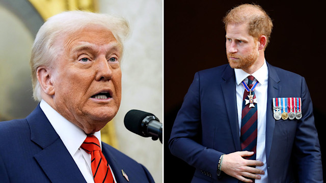 Split image of Donald Trump and Prince Harry