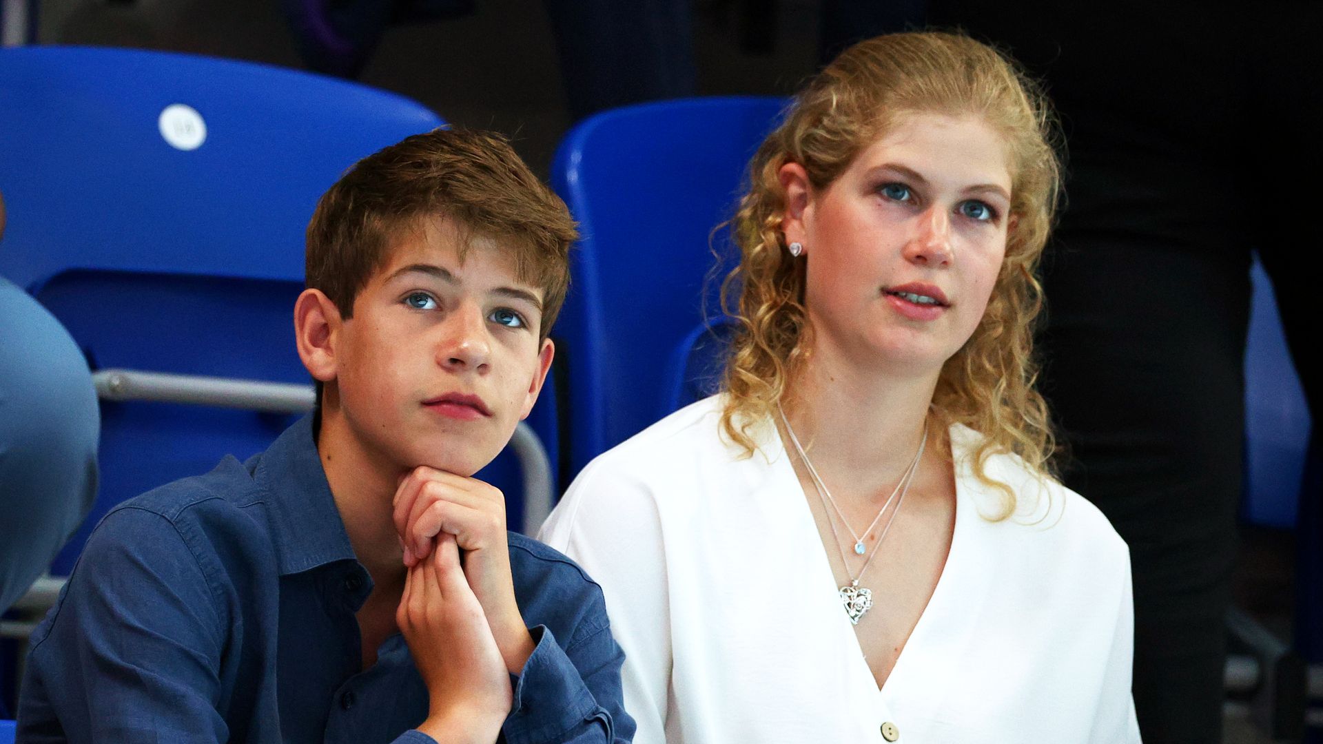 James, Earl of Wessex and Lady Louise Windsor watch the action on day five of the Birmingham 2022 Commonwealth Games