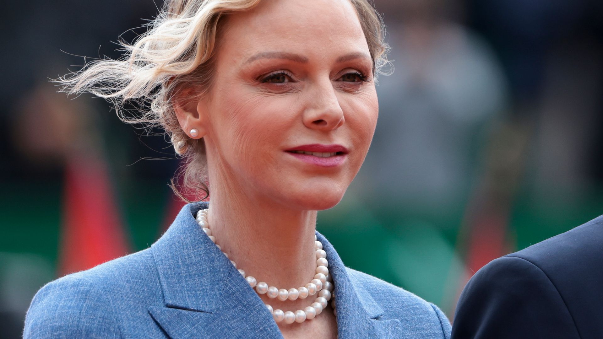 Princess Charlene of Monaco during the trophy ceremony following the Men's Final between Carlos Alcaraz of Spain and Lorenzo Musetti of Italy