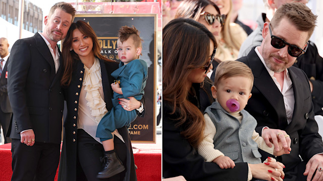 Macaulay Culkin with his fiancee Brenda Song and their two sons