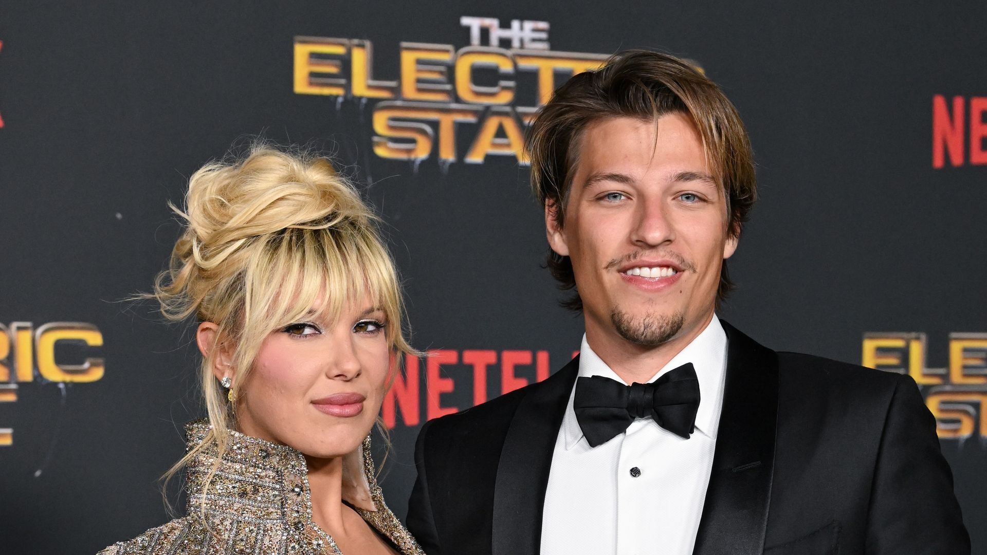 Millie Bobby Brown, Jake Bongiovi at Netflix's "The Electric State" World Premiere held at The Egyptian Theatre on February 24, 2025 in Los Angeles, California