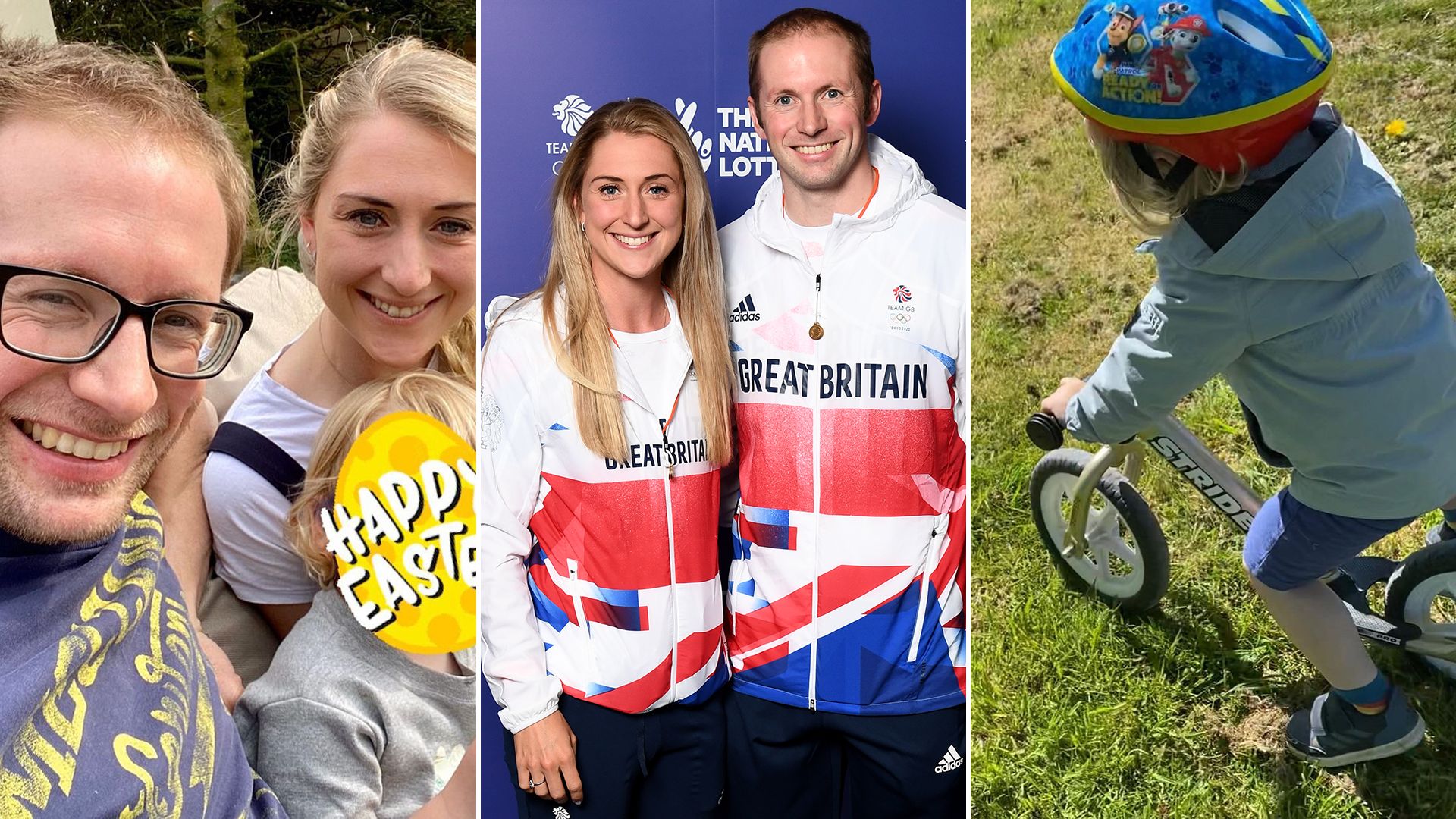 Jason Kenny and Laura Kenny with their son, Albie