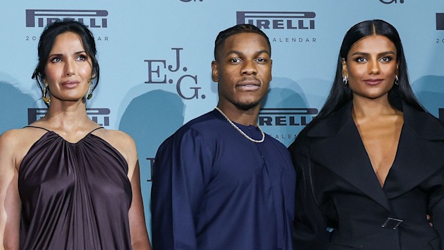 Vogue Sustainability Editor Tonne Goodman, Martine Gutierrez, Ethan James Green, Padma Lakshmi, John Boyega and Simone Ashley attend the launch Gala for the 2025 Pirelli Calendar by Ethan James Green at The Natural History Museum on November 12, 2024 in London, England. (Photo by Max Cisotti/Dave Benett/Getty Images for Pirelli)