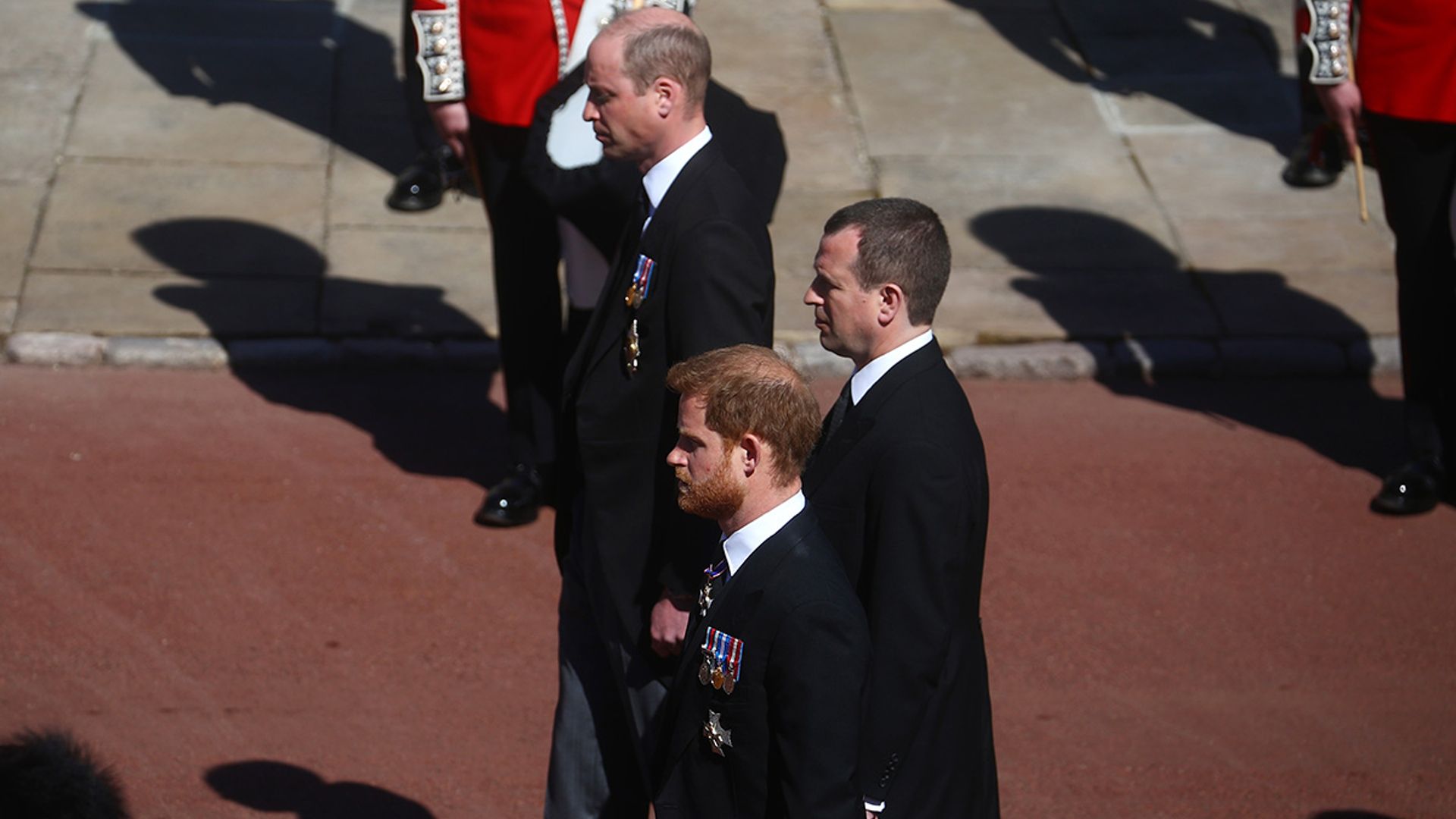 peter phillips with prince harry and william