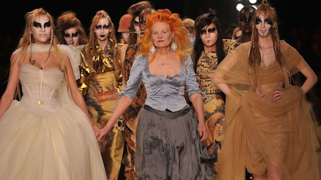 PARIS, FRANCE - MARCH 04:  Vivienne Westwood and models walk the runway during the Vivienne Westwood Ready to Wear Autumn/Winter 2011/2012 show during Paris Fashion Week at Pavillon Concorde on March 4, 2011 in Paris, France.  (Photo by Pascal Le Segretain/Getty Images)