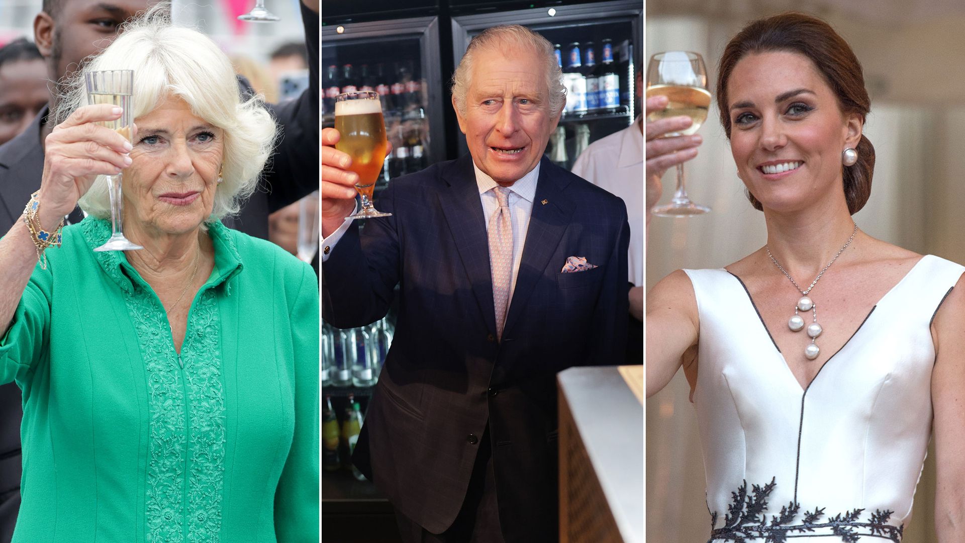 Royals toasting - Queen Camilla, King Charles and Kate Middletonac