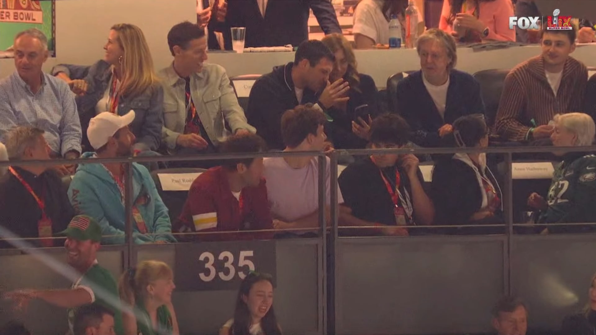 Paul Rudd, Adam Sandler and Paul McCartney joined by family as they attend Super Bowl LIX