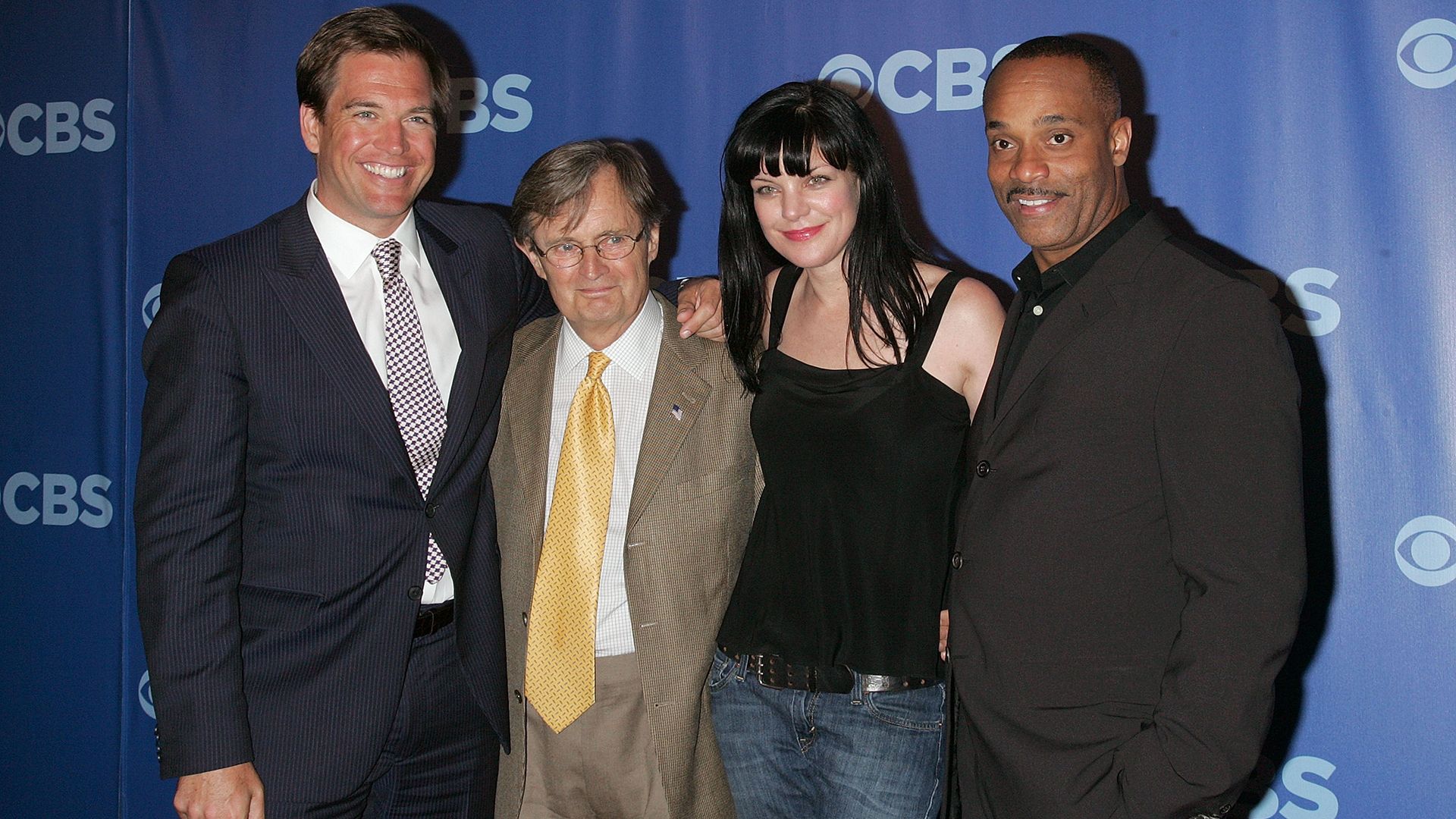 Michael Weatherly with David McCallum, Pauley Perrette and Rocky Carroll 