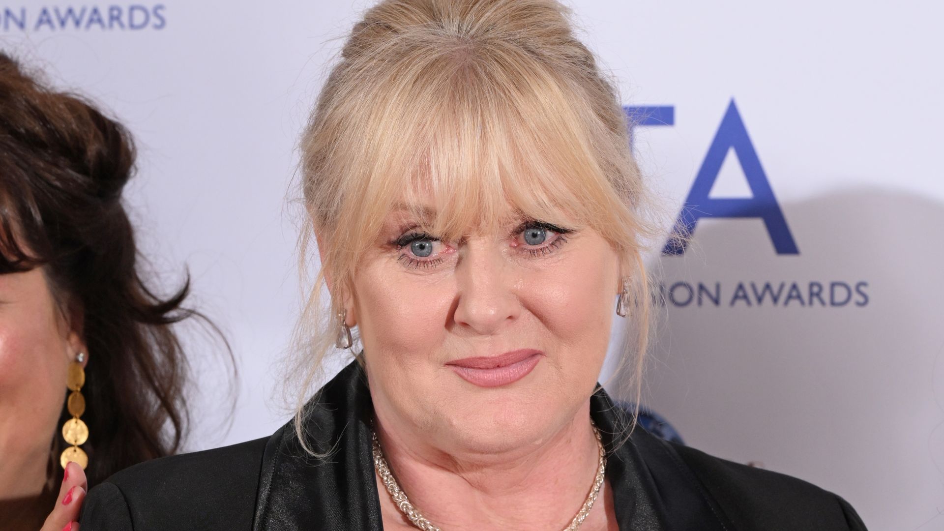 Sarah Lancashire with the award for Returning Drama for "Happy Valley" in the National Television Awards 2023 Winners Room at The O2 Arena