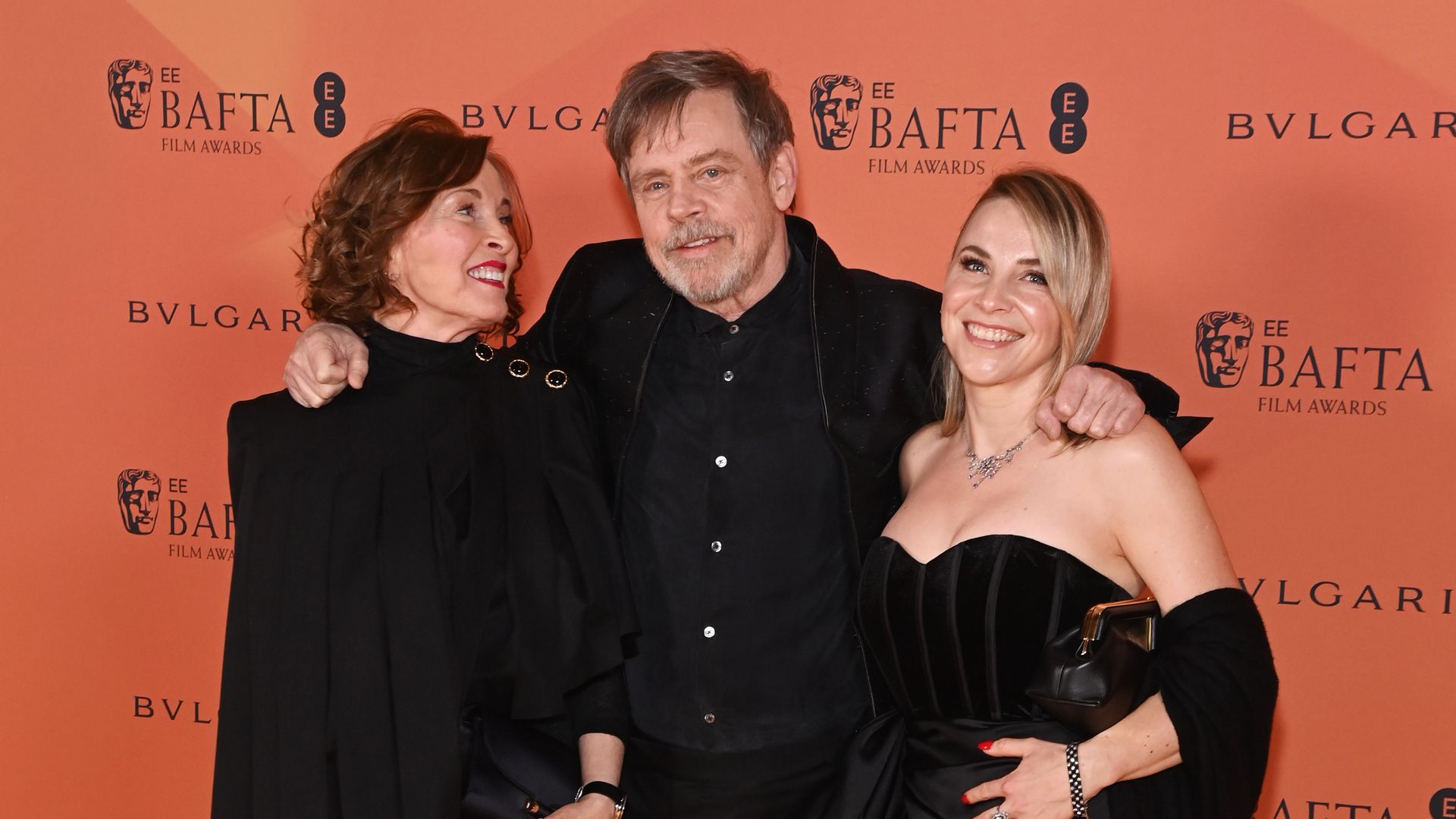 Marilou York, Mark Hamill and Chelsea Hamill attend the Nominees' Party for the EE BAFTA Film Awards 2025 at The National Gallery on February 15, 2025 in London, England