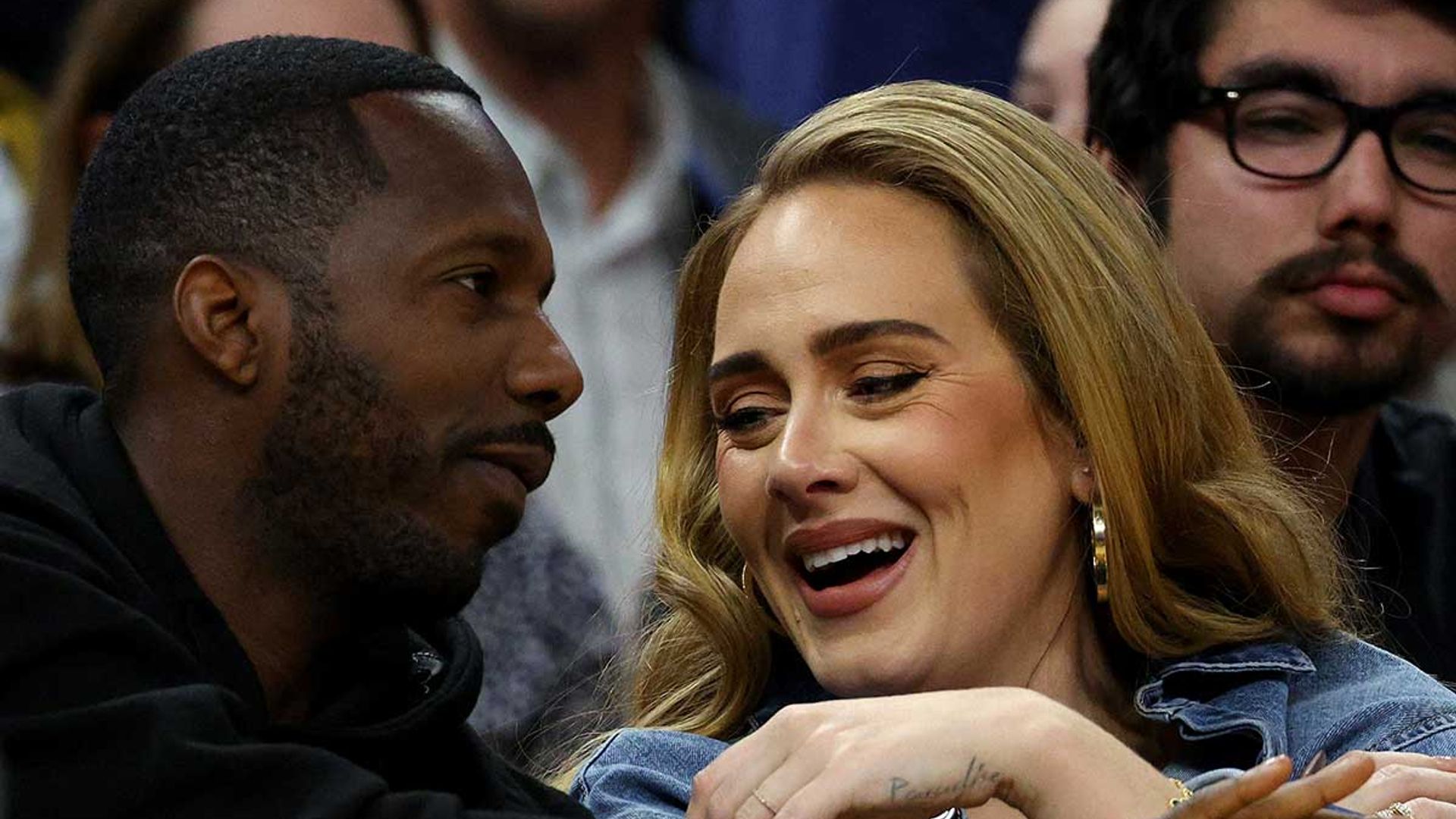 Adele Wears All-Denim Outfit for Courtside Date with Rich Paul