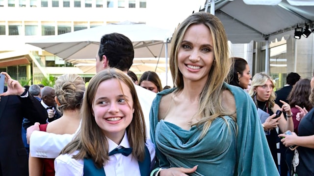 Vivienne Jolie-Pitt and Angelina Jolie attend FIJI Water at the 77th Annual Tony Awards at David H. Koch Theater at Lincoln Center on June 16, 2024 in New York City