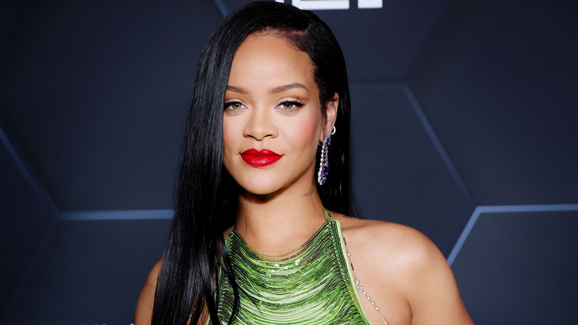 Rihanna celebrates Fenty Beauty & Fenty Skin at Goya Studios on February 11, 2022 in Los Angeles, California