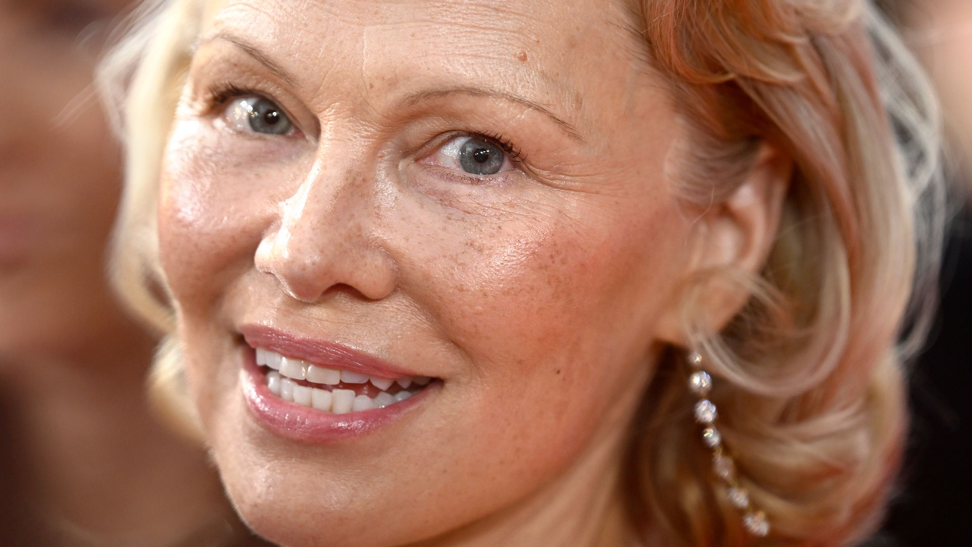 Pamela Anderson attends "The Naked Gun" UK Premiere at Cineworld Leicester Square on July 22, 2025 in London, England.