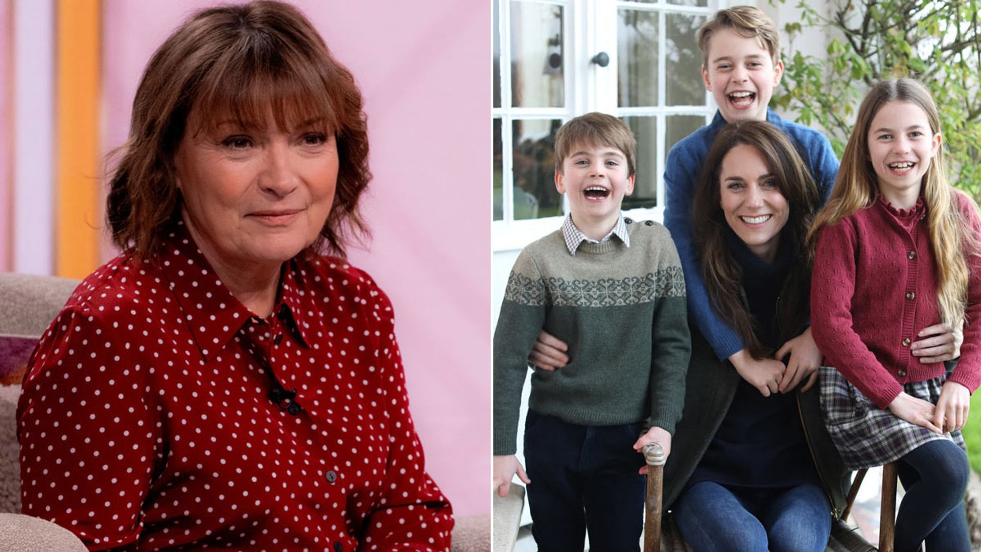 A split image of Lorraine Kelly and Princess Kate's Mother's Day photo 