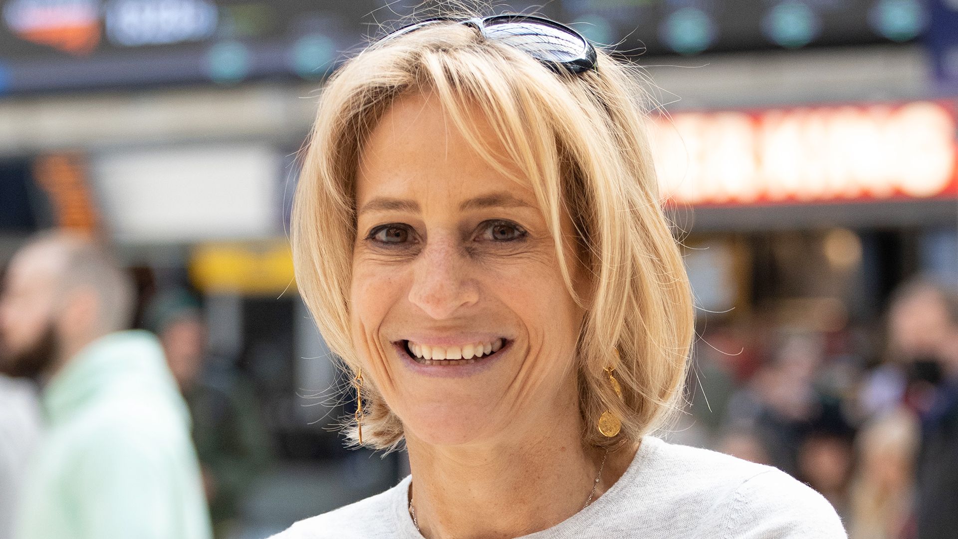 Emily Maitlis pictured at Victoria Station