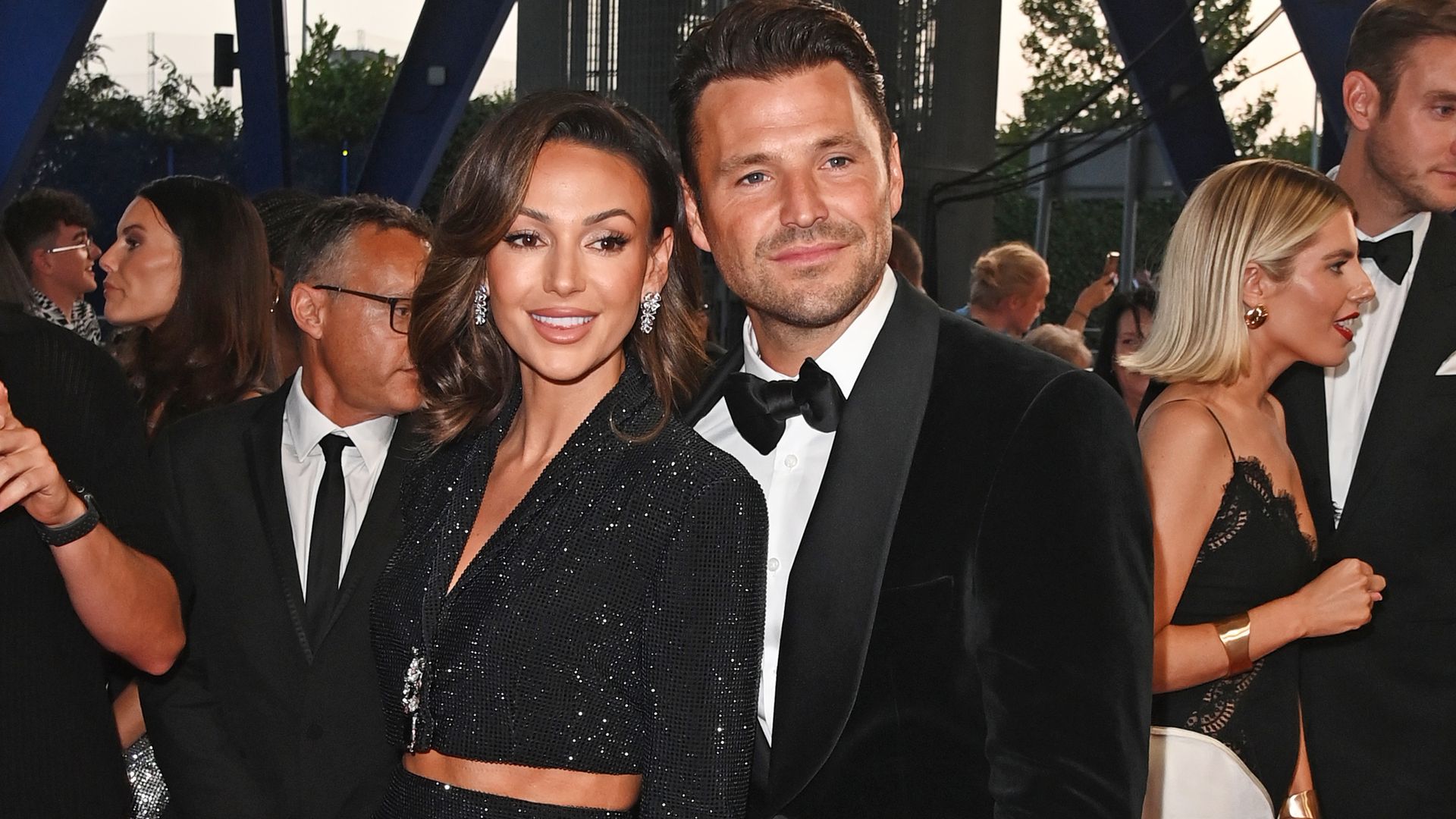 Michelle Keegan in sparkly blazer with Mark Wright at National Television Awards 2023