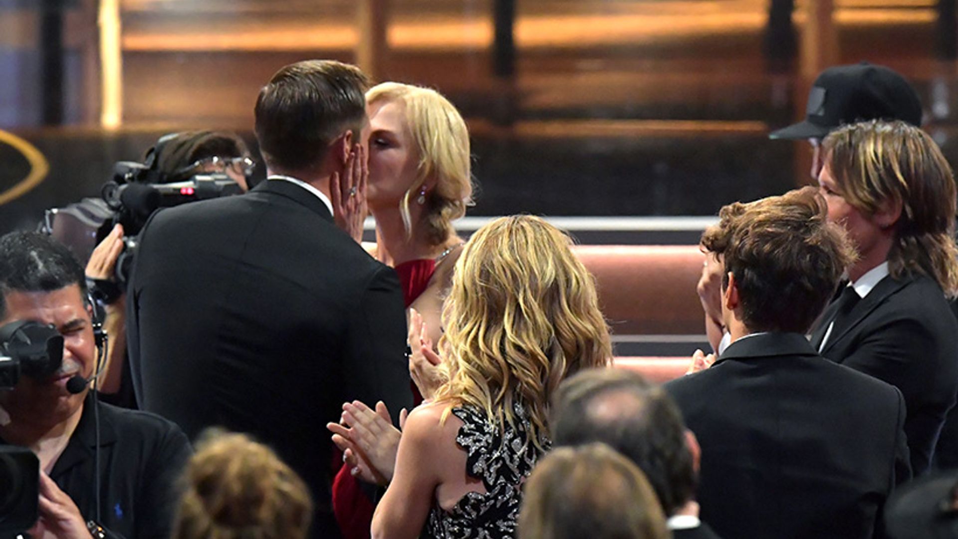 Nicole Kidman and Alexander Skarsgard share kiss at Emmys